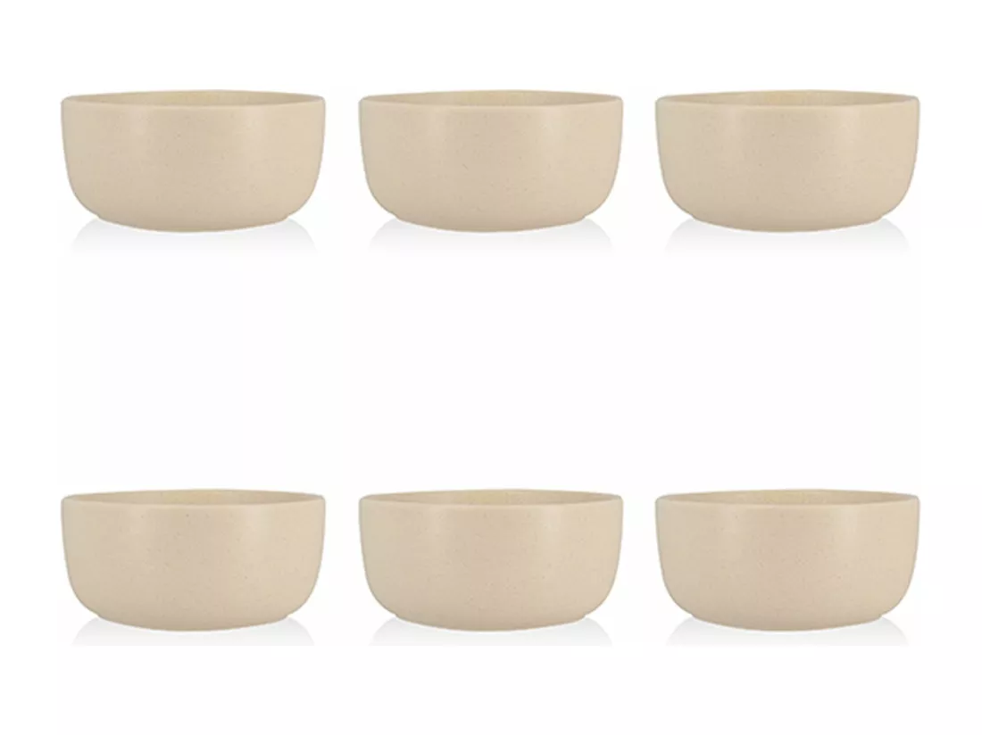 Novastyl - Lot 6 Assiettes Coupes Arita 15cm En Gres Beige