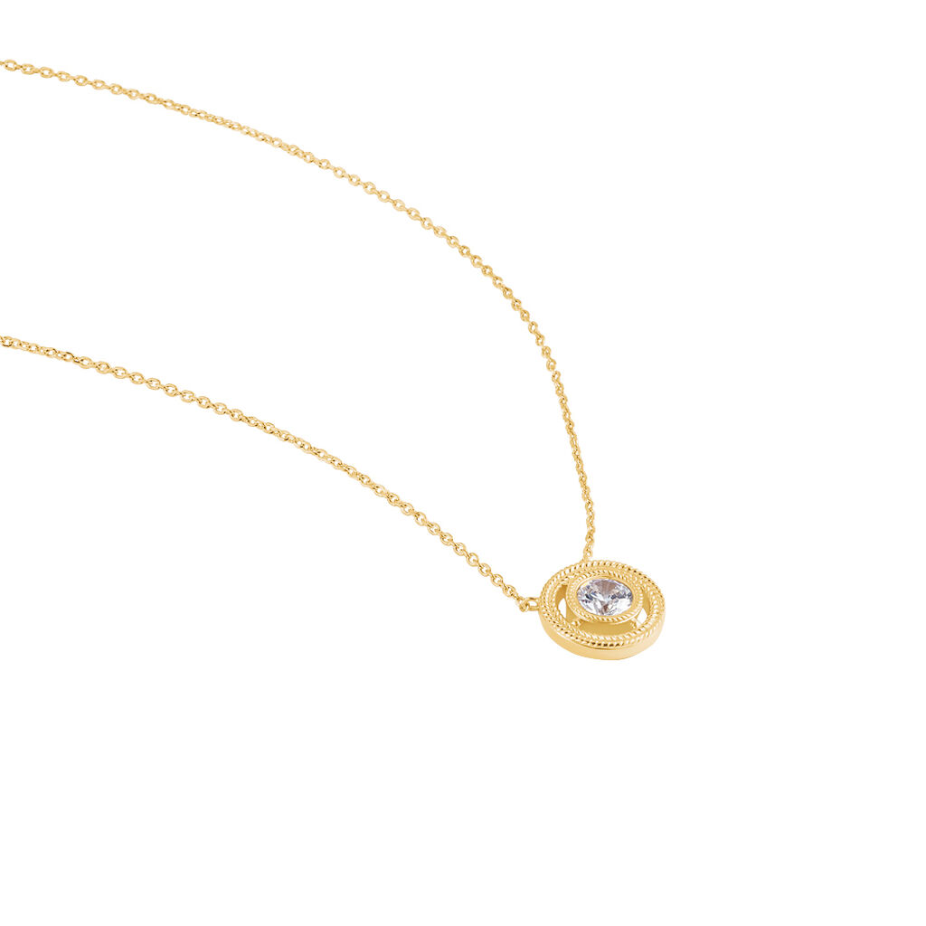 Collier Plaqué Or Jaune Magdalaine Oxyde De Zirconium