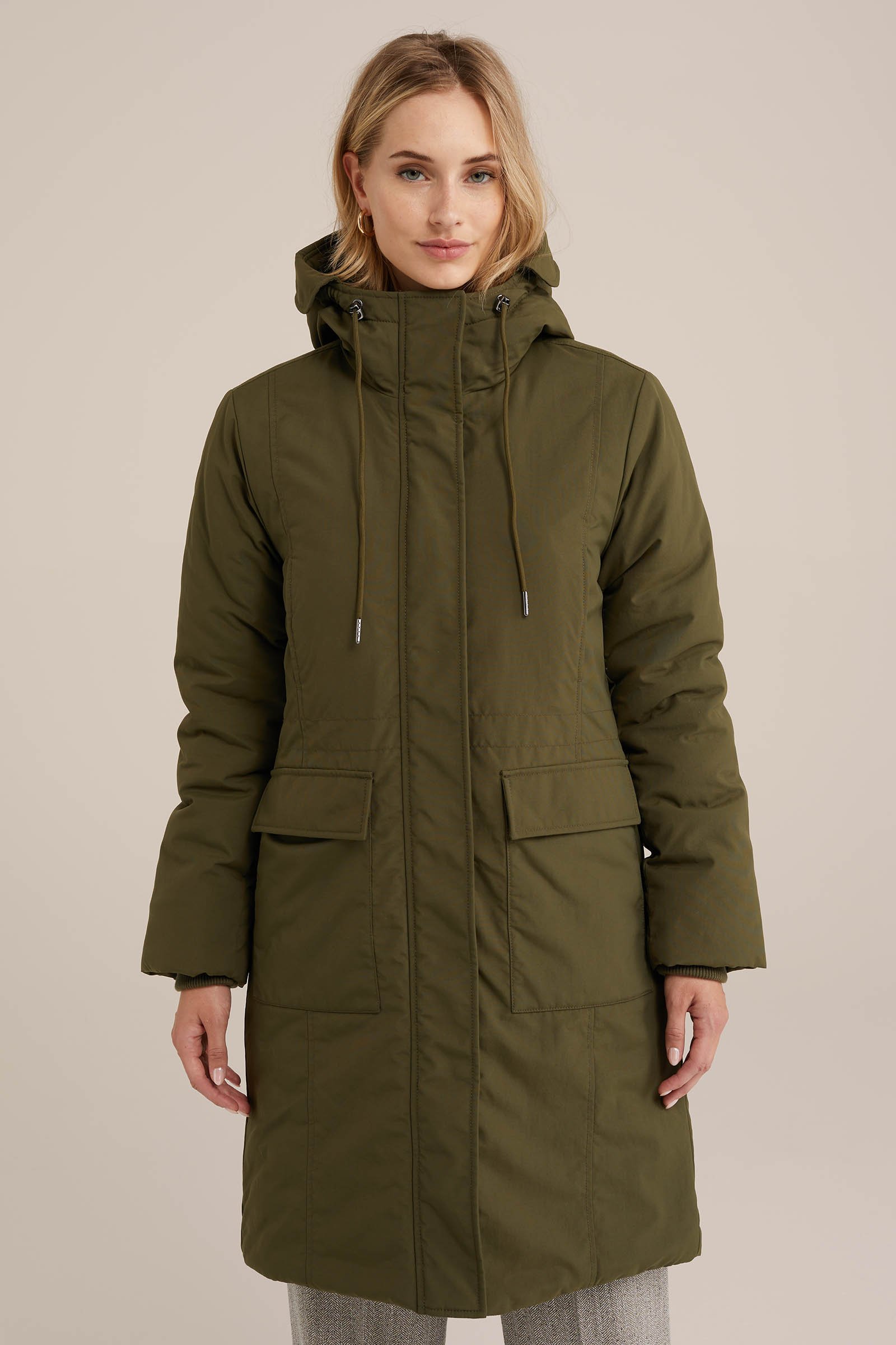 gewatteerde parka WE Fashion Olijfgroen