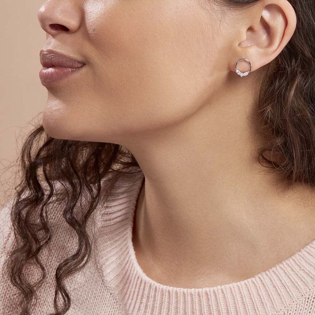 Boucles D'oreilles Pendantes Catiane Argent Blanc Oxyde De Zirconium