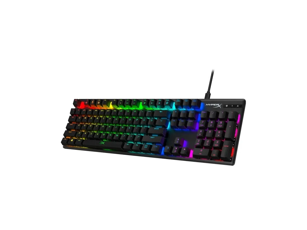 HyperX Alloy Origins - Tastatur - bagbelyst - USB-C - QWERTY - USA - tastkontakt: HyperX Red - sort