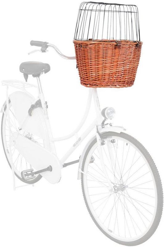 Trixie fietsmand met draadkoepel voorop naturel - Default Title