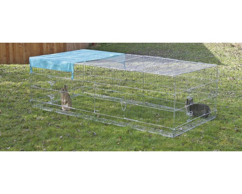 KERBL buitenverblijf met vluchtstrook en zonwering 230x115x70 cm