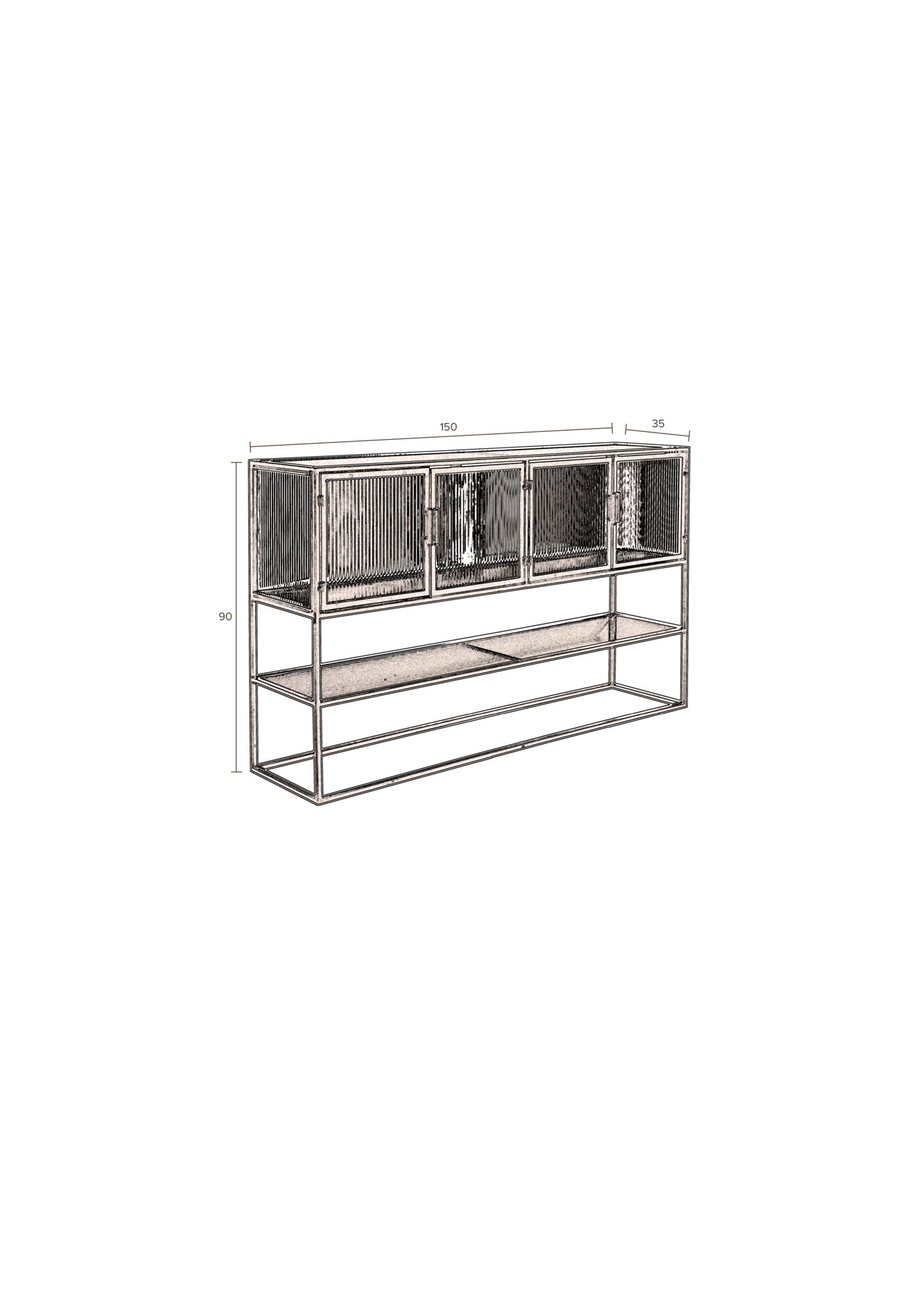 Dressoir Boli hoog zwart