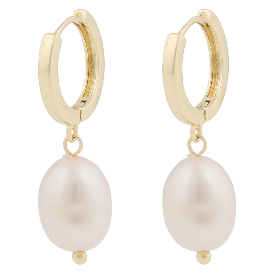 Snö Of Sweden Soap Pearl Ring Pendant Earring Gold/White