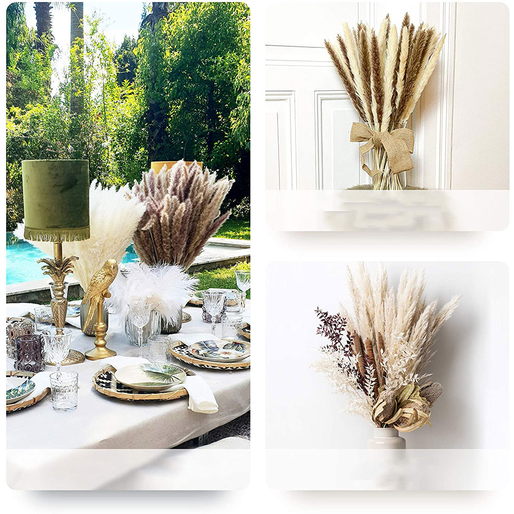 (30er Set) 60cm Deko Pampas Gras Boho Trockenblumen Hygge Lifestyle - Rosa