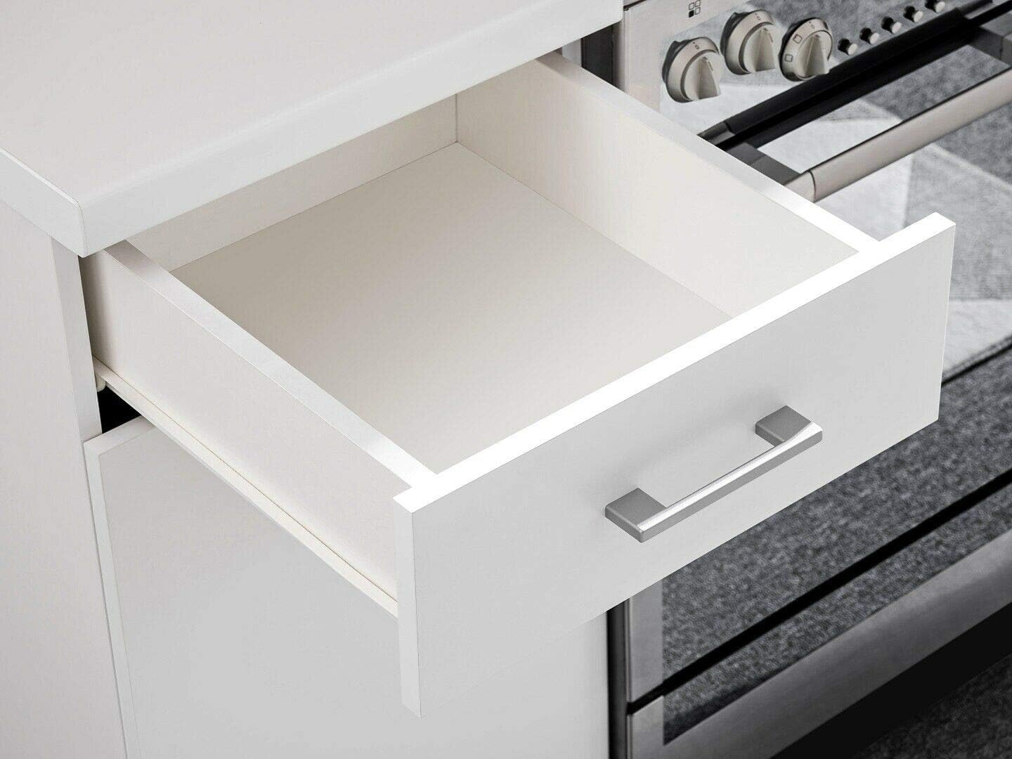 NAKA Küche Schränke Küchenzeilen EKO 260 cm Weiss Hochglanz/Soft Close