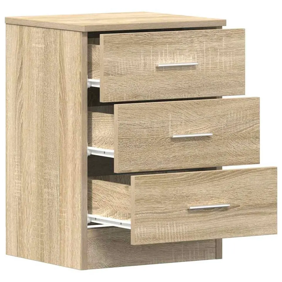 vidaXL - Nachtkastje - Bruin - Bewerkt hout - 2 stuks