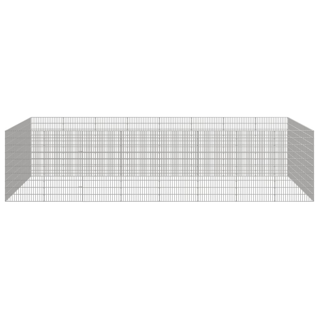 recinto para animais vidaXL com 24 painéis de ferro galvanizado, 54x100 cm