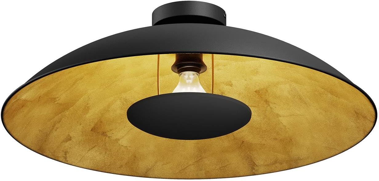 Lindby Deckenlampe schwarz, gold Ø 60 cm Deckenleuchte Metall 1x E27 ohne Leuchtmittel Deckenbeleuchtung Wohnzimmer Esszimmer Schlafzimmer