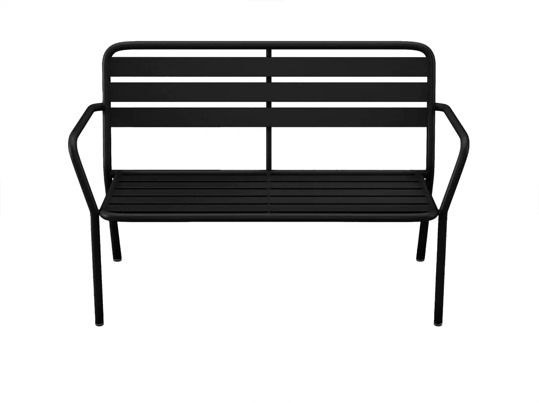 Banc de jardin en métal - Noir - MIRMANDE de MYLIA