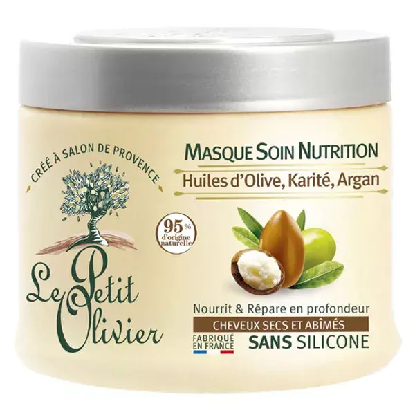 Máscara Capilar Le Petit Olivier - Cuidado Nutritivo para Cabelos Secos e Danificados, Sem Silicone, 330ml