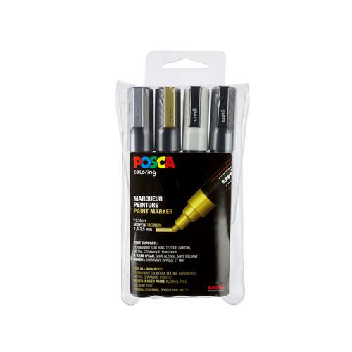 UNI POSCA Marker-Set PC-5M , 4er-Sets