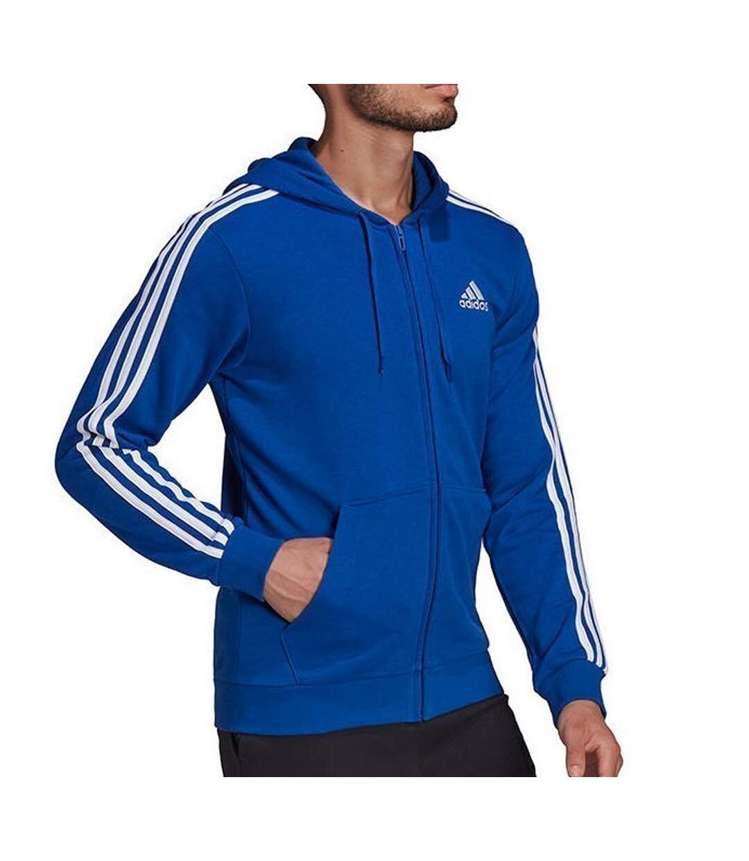Sweat Bleu Homme Adidas M 3s Ft Fz Hd