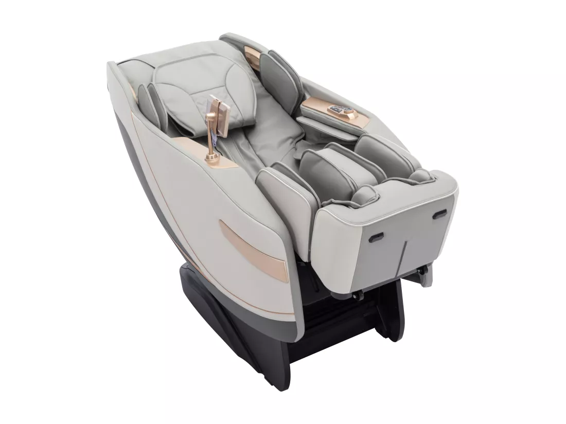 Fauteuil massant en simili - Système zero gravité - Gris - MOWATA