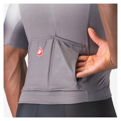 Maillot à Manches Courtes Castelli Upf Homme Gris