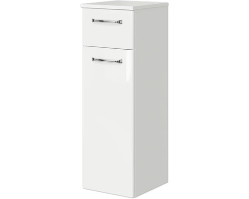 Pelipal Kumba badkamermeubelset, BxHxD 107 x 200 x 50 cm, glanzend witte fronten, 4-delige set met witte gegoten mineraalwastafel en badmeubel, 99.770126091