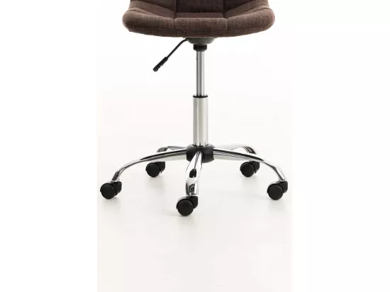 Chaise de bureau - Tissu & Métal chromé - Marron - Emil