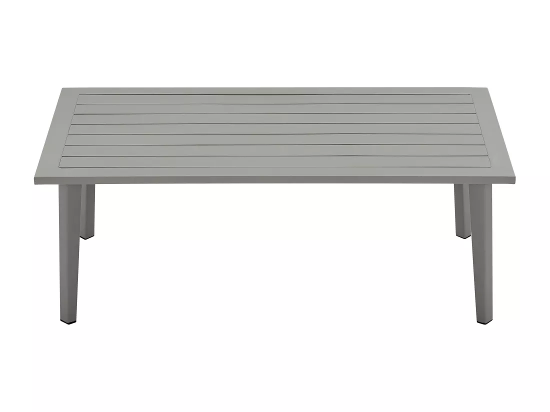 Salon de jardin en aluminium : un canapé 2 places, 2 fauteuils et une table basse - Gris - MILLANA de MYLIA