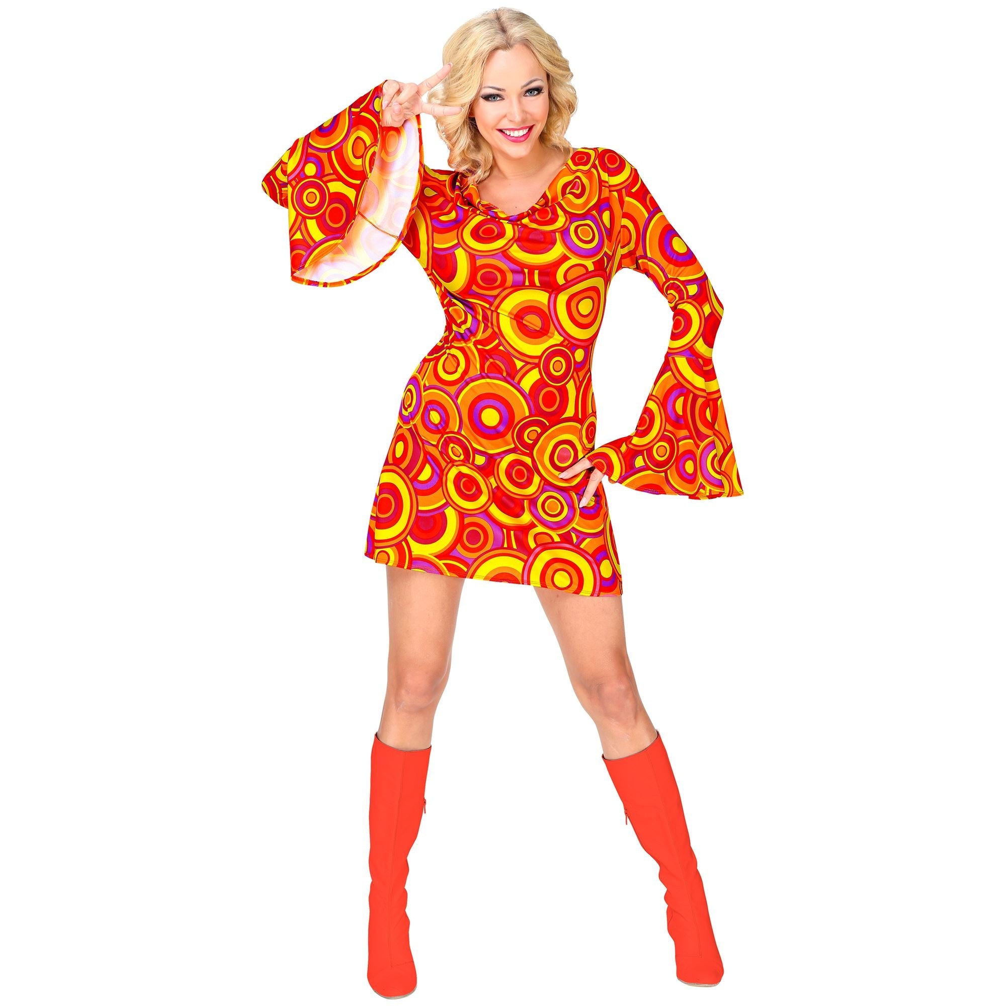 Disco 70S Jurk Oranje Dames