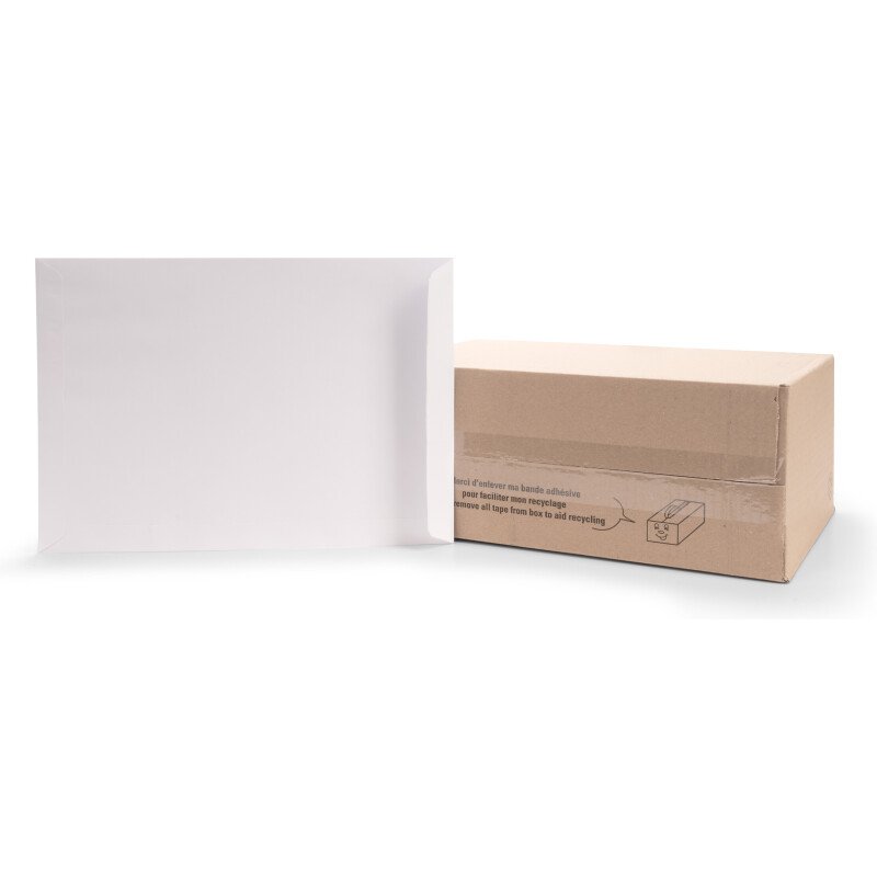 Pochette Sans Marque 229X324 90G Kraft Blanc Auto Adhesive