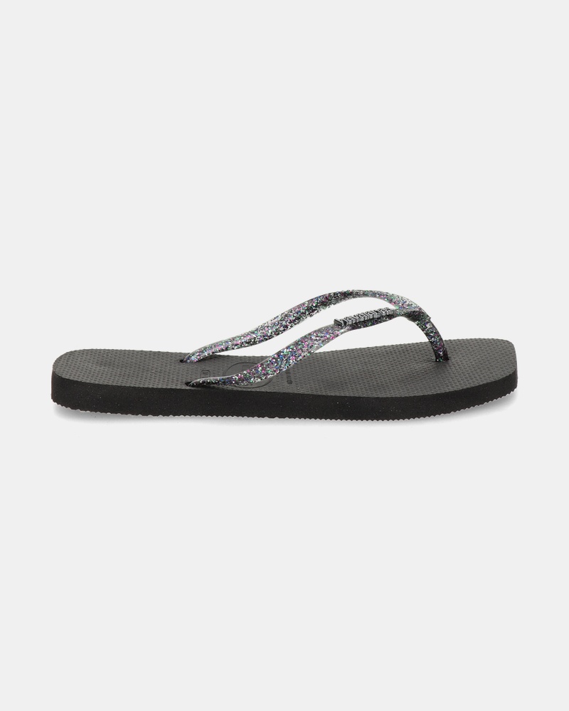 Havaianas Square Logo Metallic Slippers  - zwart