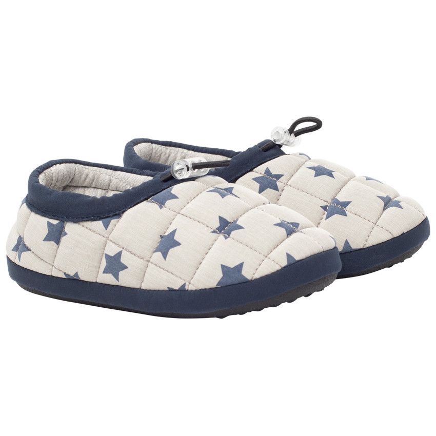 Chaussons bas élastiqués effet matelassé et imprimé étoiles all-over pour garçon - Gris clair