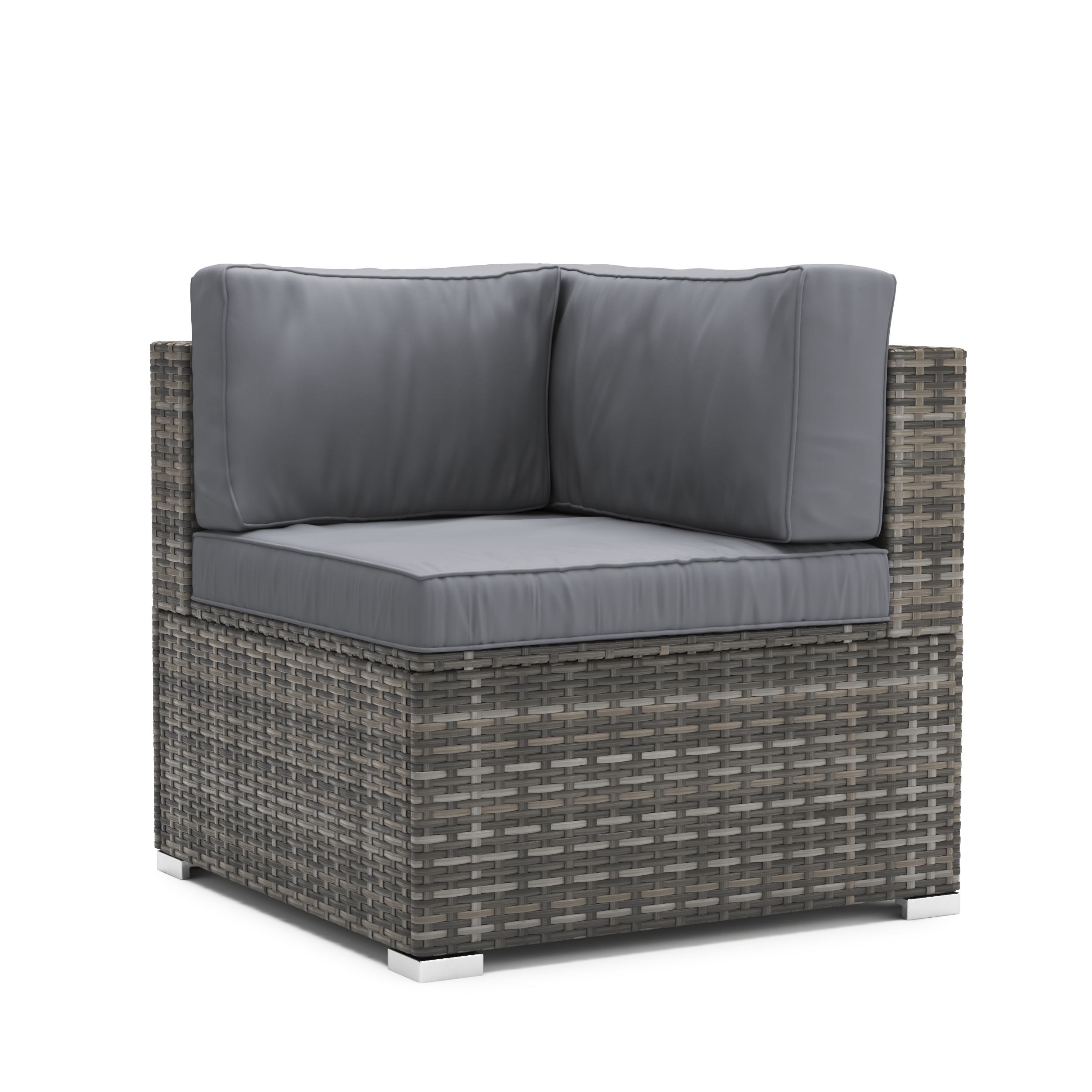 Eckteil Rattanlounge KRETA grau/anthrazit