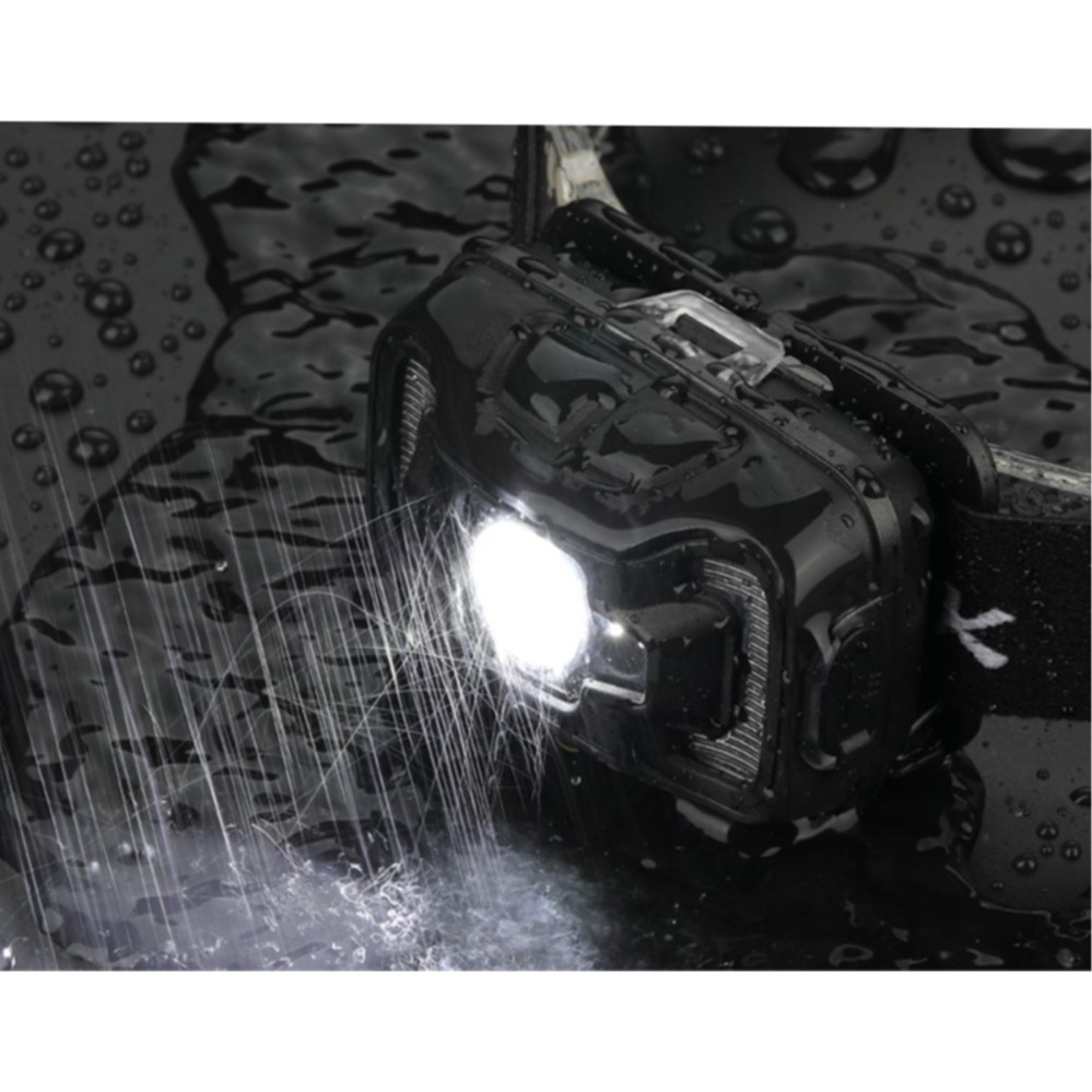 HL16 Running Stirnlampe LED Kopflampe IP44 mit 5 Leuchtmodis und Gestensteuerung (273 Lumen) - Schwarz