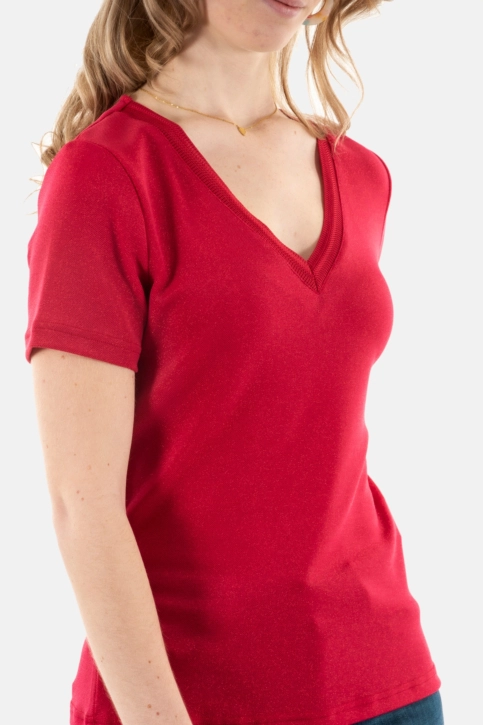 Tee shirt morgan 212-diwi rouge moyen