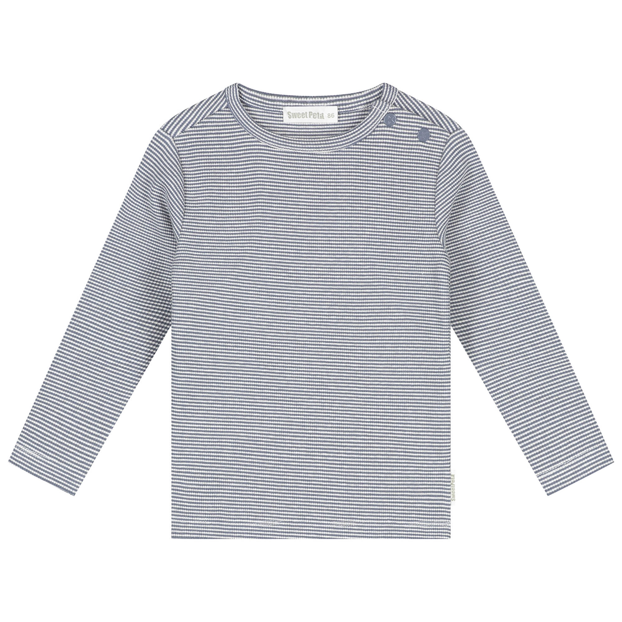 Sweet Petit baby shirt Mees lange mouwen strepen blauw