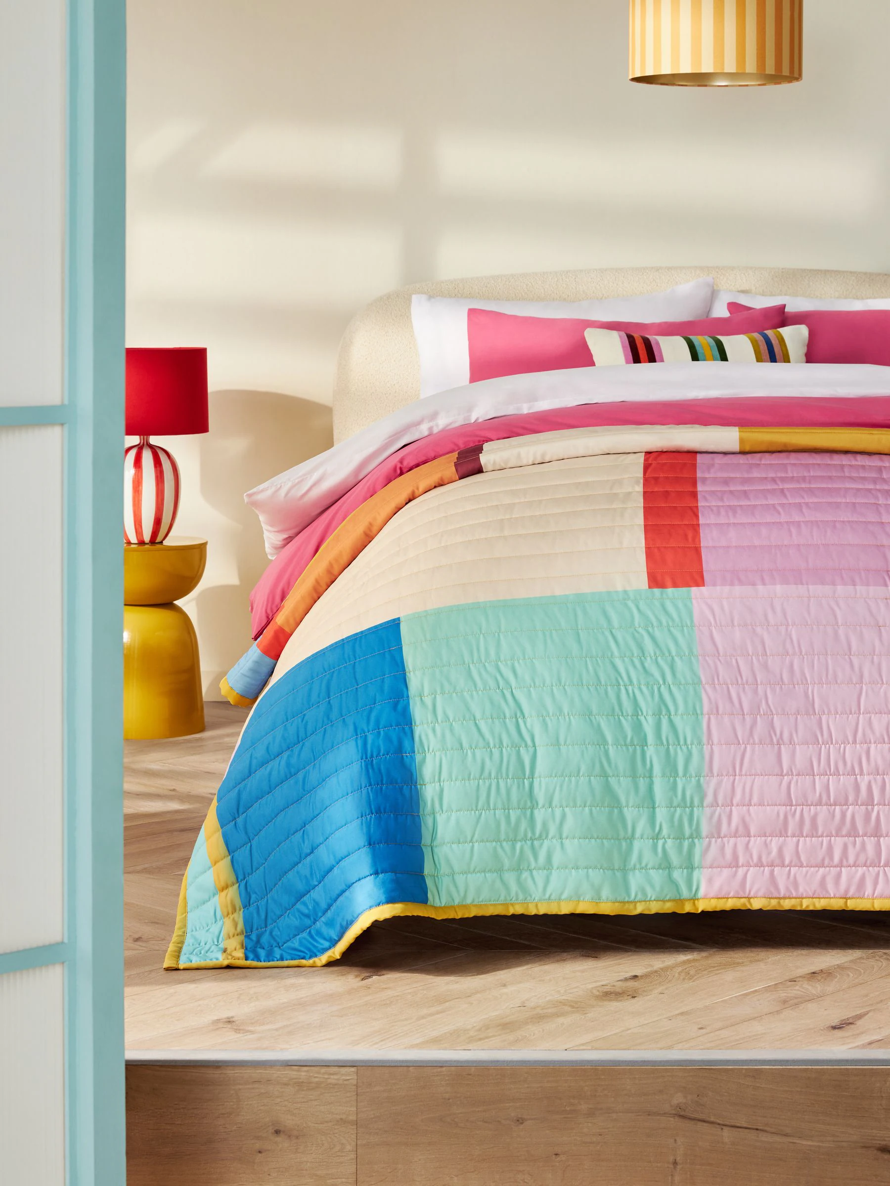 Joy Stripe Quilted Bedspread