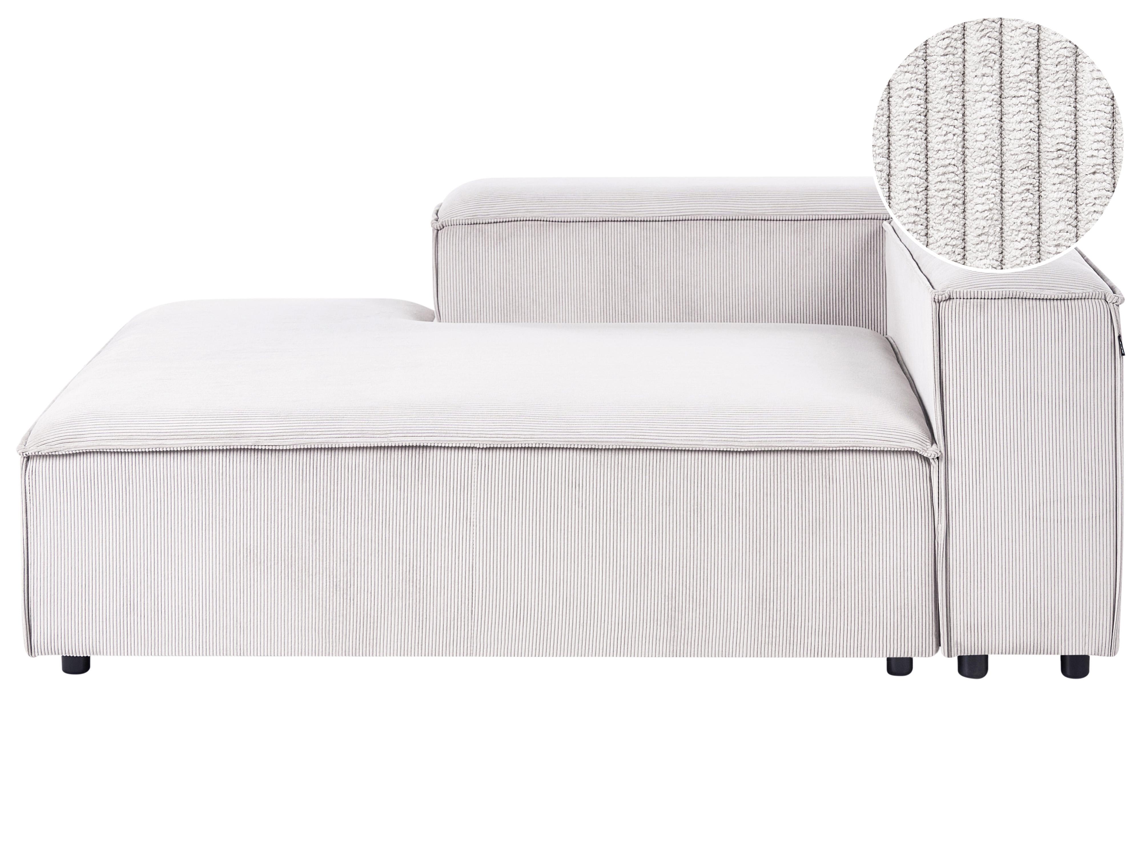Chaise longue ARDAL Corduroy Gebroken wit rechtszijdig