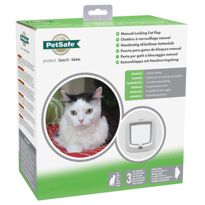 PetSafe Katzenklappe 300, 4-Weg Katzentür, weiss