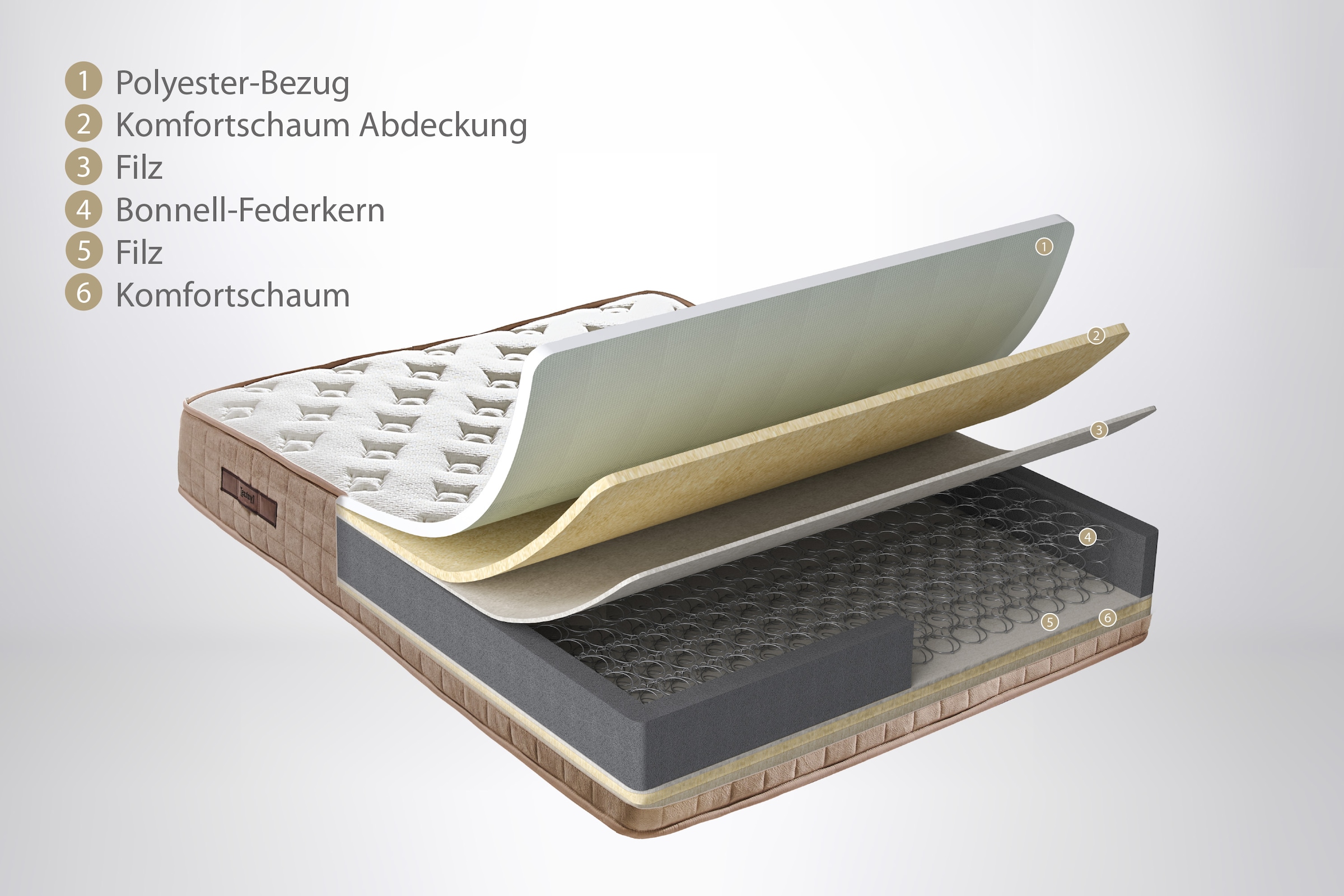 Yatas Bedding Bonnellfederkernmatratze »Majestät Luxus, Matratze 90x200, 140x200 cm & weitere Grössen« 30 cm hoch 207 Federn 1 Stk. tlg. H3, wendbar, ergonomisch, atmungsaktiv
