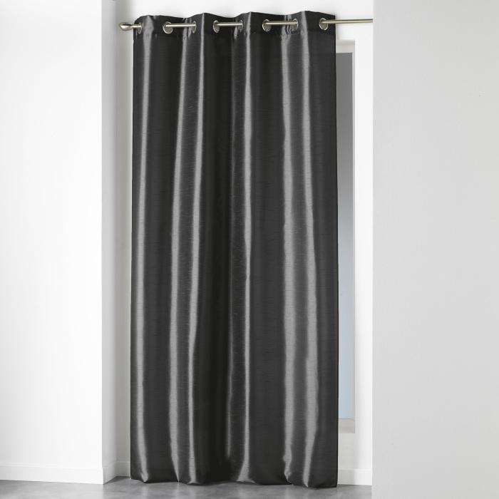 RIDEAU A OEILLETS 140X240CM SHANTUNG UNI SHANA ANTHRACITE
