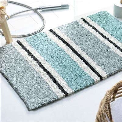 Tapis de bain double épaisseur jeu de rayures - BECQUET CRÉATION