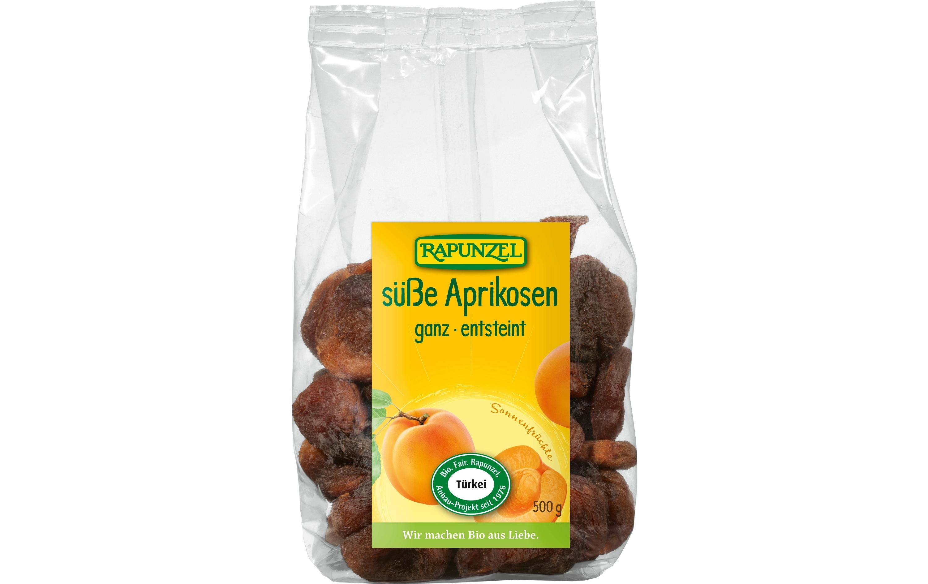 Bio Aprikosen ganz süss 500 gGetrocknete Bio Aprikosen mit süssem Geschmack
