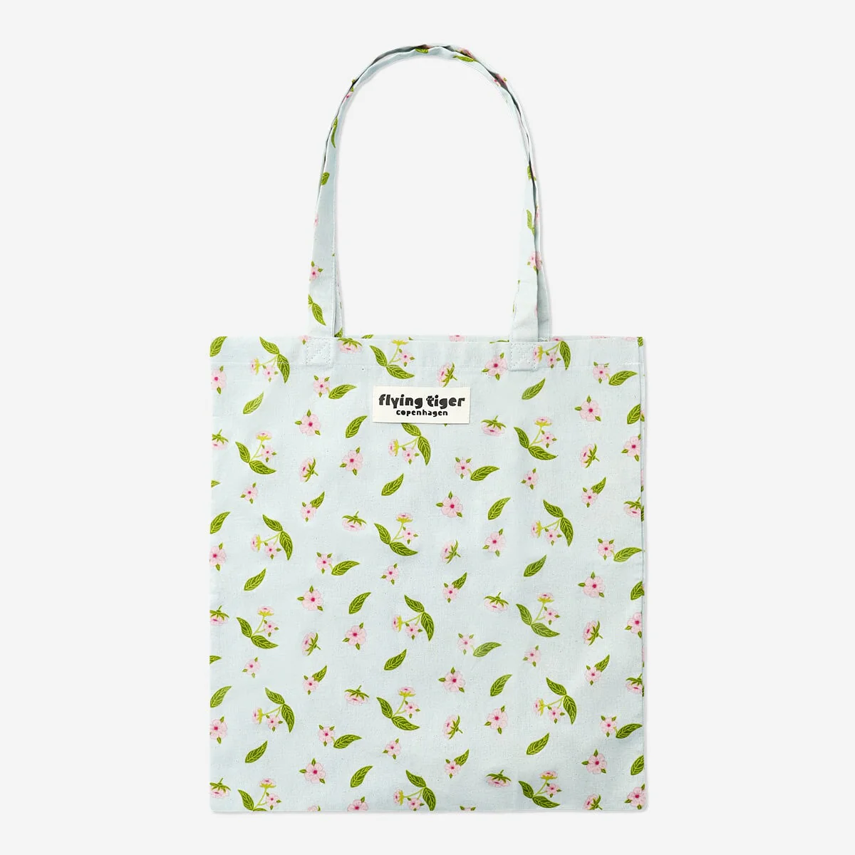 Blå taske med kirsebærblomster