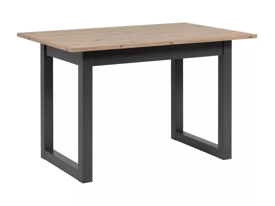 Table à manger extensible décor chêne et anthracite L120/160 cm - DENVER