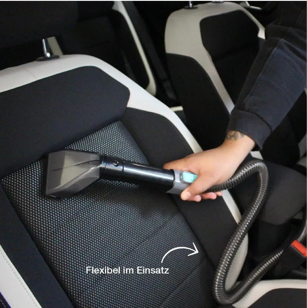 Waschsauger - Fleckenreiniger für Teppich, Sofa, Vorleger, Polster, Treppen, Auto - Leistungsstarker Teppichreiniger - Polsterreiniger Gerät 650W, 1,4L, Grau/Blau