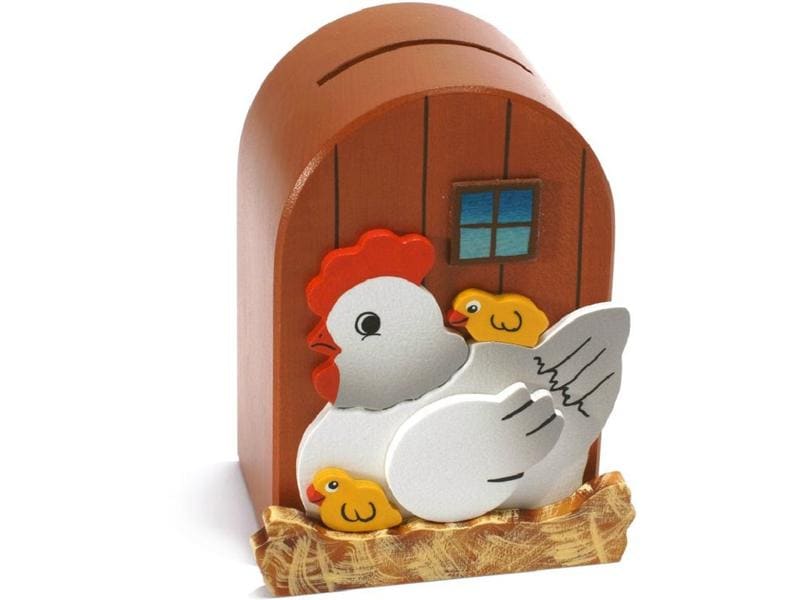 Weizenkorn Spardose Huhn Sparbüchse aus Holz