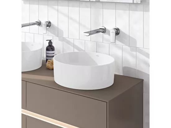 Lot de deux vasques à poser rondes VILLEROY ET BOCH Collaro Blanc CeramicPlus