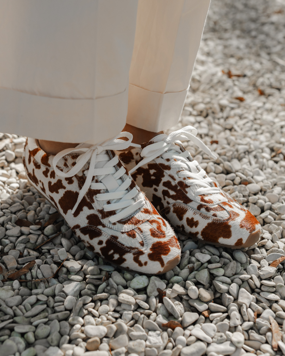 DWRS Label Sava Cow Hair Off-White/Cognac Damessneakers