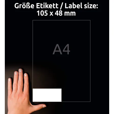 Avery Zweckform 6175 Universal-Etiketten,A4 mit ultragrip,Adressaufkleber 105 x 48 mm, 30 Bogen/360 Etiketten, weiß