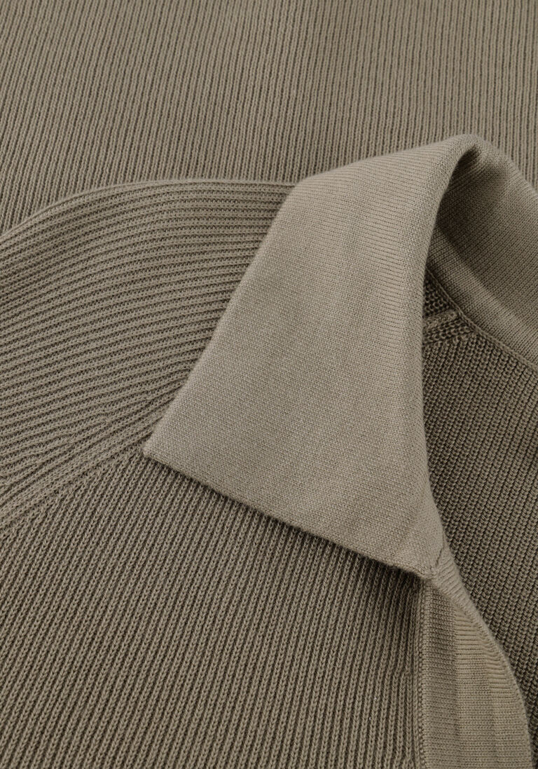 groene profuomo polo polo open collar rib