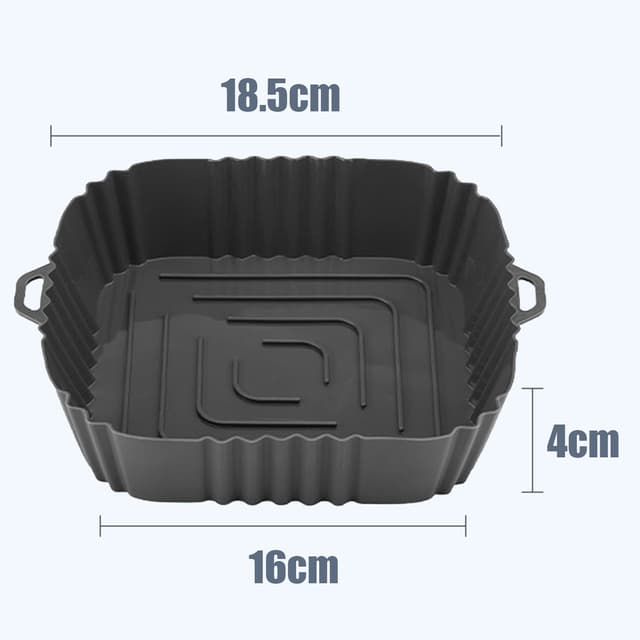 Silikoneskål til airfryer bund diameter 16 cm Grå