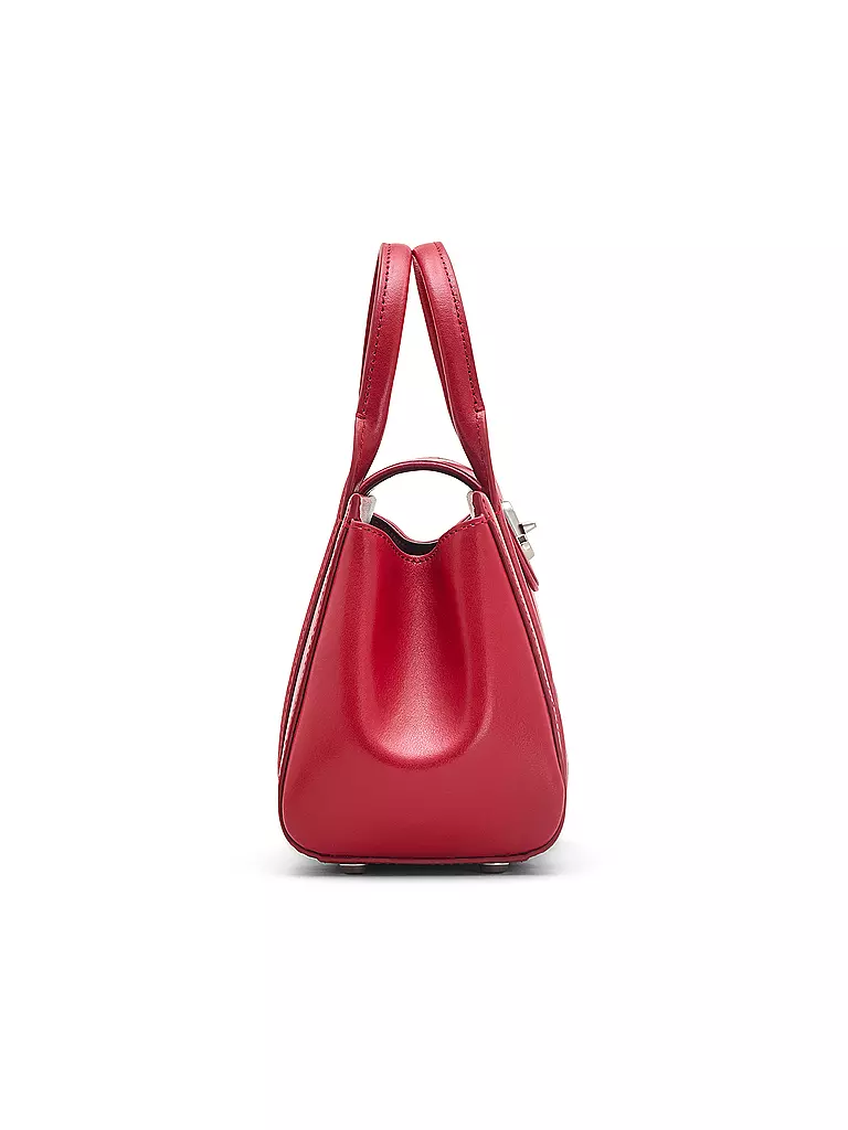 MARC JACOBS Ledertasche - Mini Bag THE TURNLOCK CROSSBODY TOTE dunkelrot
