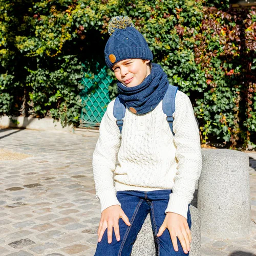 Bonnet Jus de Pomme Navy - Polaire bleu marine
