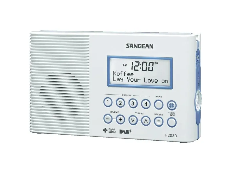 Sangean-H203D - DAB bærbar radio - 2 Watt - hvid